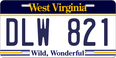 WV license plate DLW821