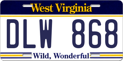 WV license plate DLW868