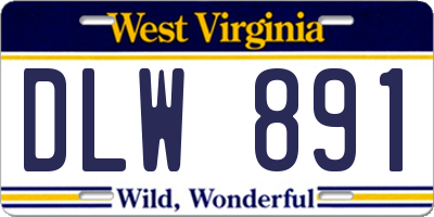 WV license plate DLW891