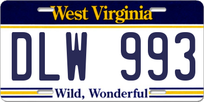 WV license plate DLW993