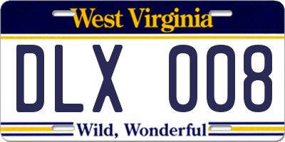 WV license plate DLX008