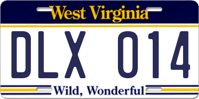 WV license plate DLX014