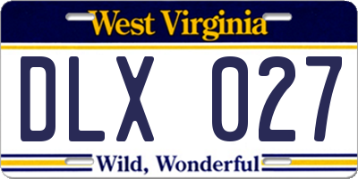 WV license plate DLX027
