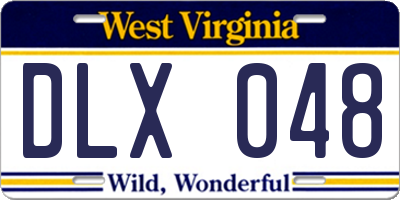 WV license plate DLX048