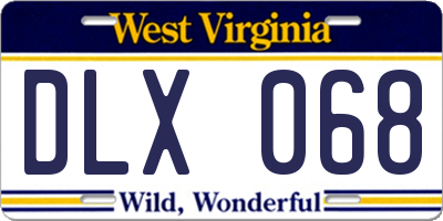 WV license plate DLX068