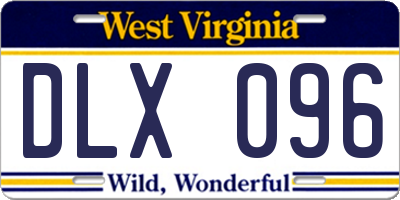 WV license plate DLX096