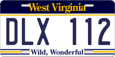 WV license plate DLX112