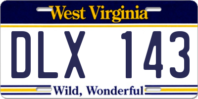 WV license plate DLX143