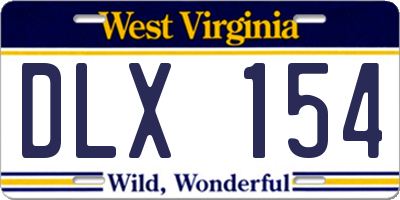 WV license plate DLX154