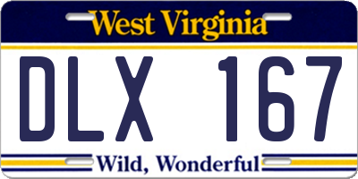 WV license plate DLX167