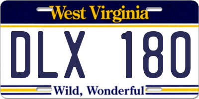 WV license plate DLX180