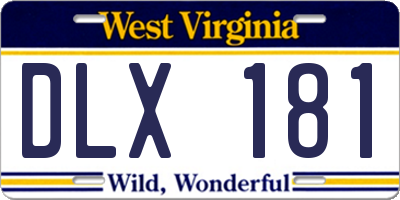 WV license plate DLX181