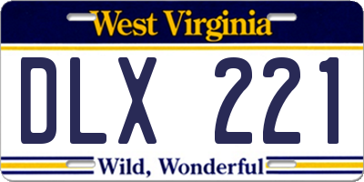 WV license plate DLX221