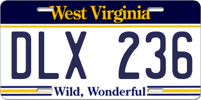 WV license plate DLX236