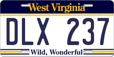WV license plate DLX237
