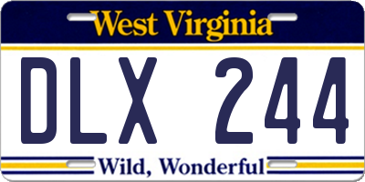 WV license plate DLX244