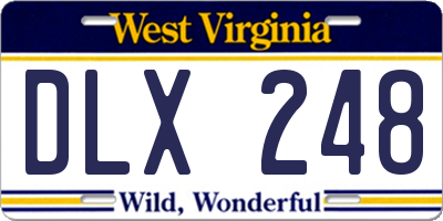 WV license plate DLX248