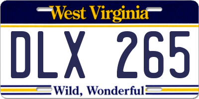 WV license plate DLX265