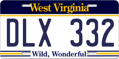 WV license plate DLX332