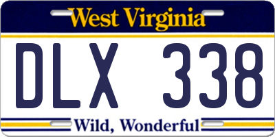WV license plate DLX338