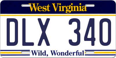 WV license plate DLX340