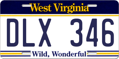 WV license plate DLX346
