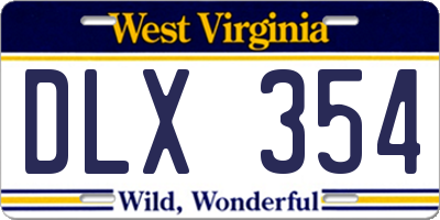WV license plate DLX354