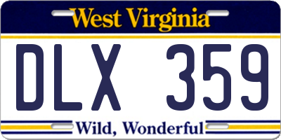 WV license plate DLX359
