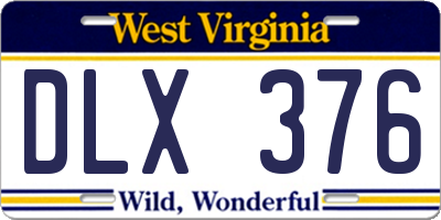 WV license plate DLX376
