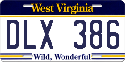 WV license plate DLX386