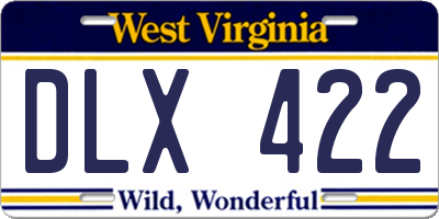 WV license plate DLX422