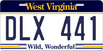 WV license plate DLX441