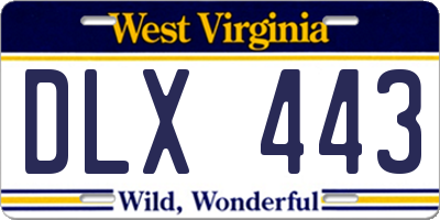 WV license plate DLX443