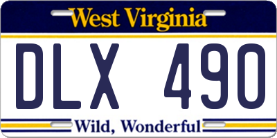 WV license plate DLX490
