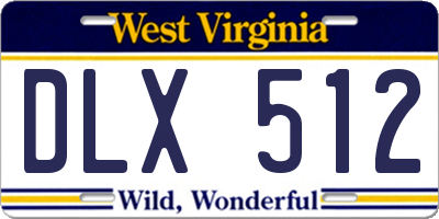 WV license plate DLX512