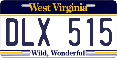 WV license plate DLX515