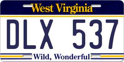 WV license plate DLX537
