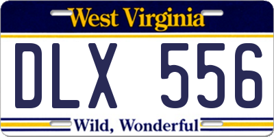 WV license plate DLX556