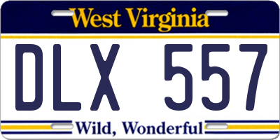 WV license plate DLX557