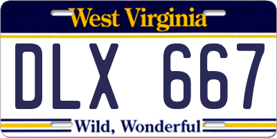 WV license plate DLX667