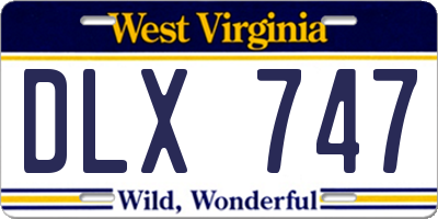 WV license plate DLX747