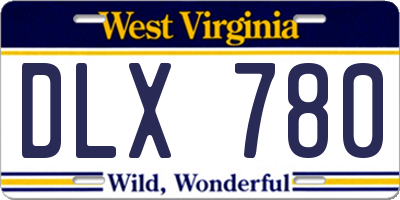 WV license plate DLX780