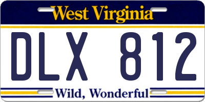 WV license plate DLX812