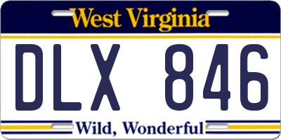 WV license plate DLX846