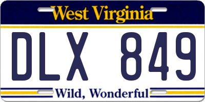 WV license plate DLX849