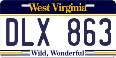 WV license plate DLX863