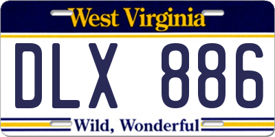 WV license plate DLX886