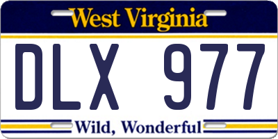 WV license plate DLX977