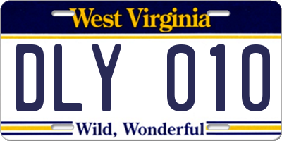 WV license plate DLY010