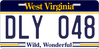 WV license plate DLY048
